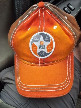 Orange & Brown Workwear Baseball Cap with Logo Patch Home Depot